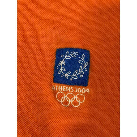 Athens Greece 2004 Olympics Men's Polo Shirt Orange 2XL Embroidered Logo Casual‎ - Picture 2 of 8